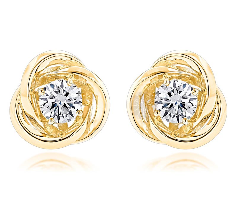 Vogue Crafts & Designs Pvt. Ltd. manufactures Gold Knot Stud Earrings at wholesale price.